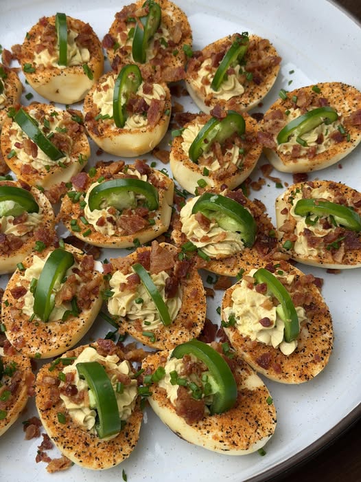 Smoked Jalapeño Popper Deviled Eggs