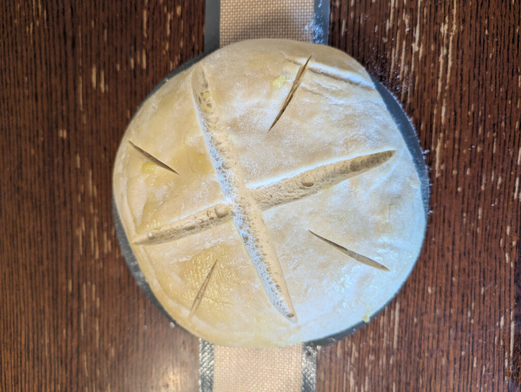 Sourdough bread loaf score